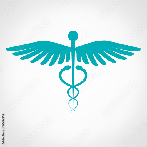 Caduceus medical symbol. Emblem for drugstore or medicine.