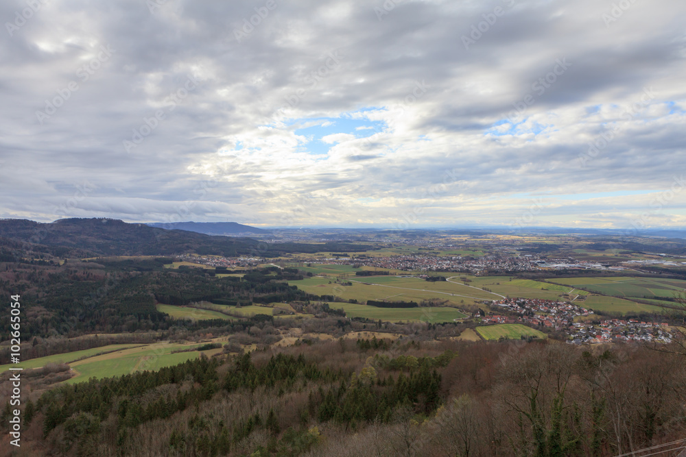 Naklejka premium Panorama from Hohenzollern castle, Germany