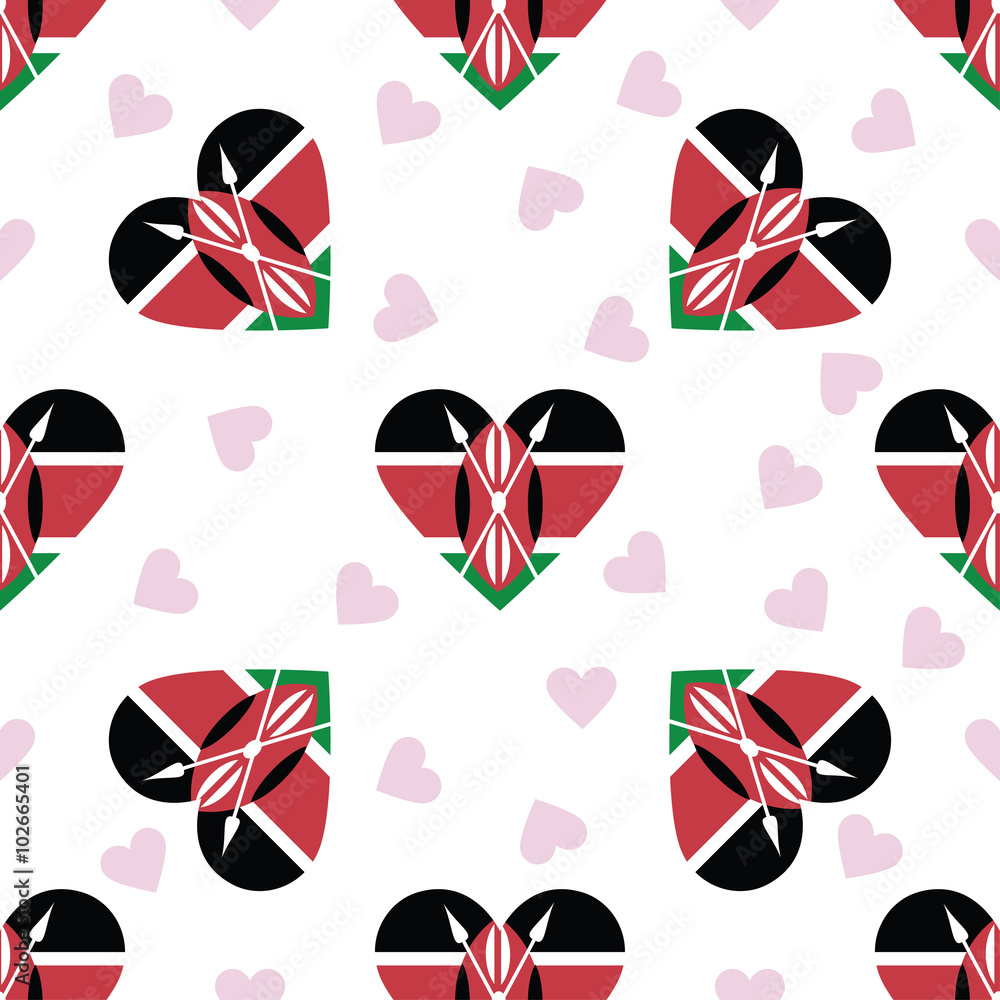 Kenya independence day seamless pattern. Patriotic country flag