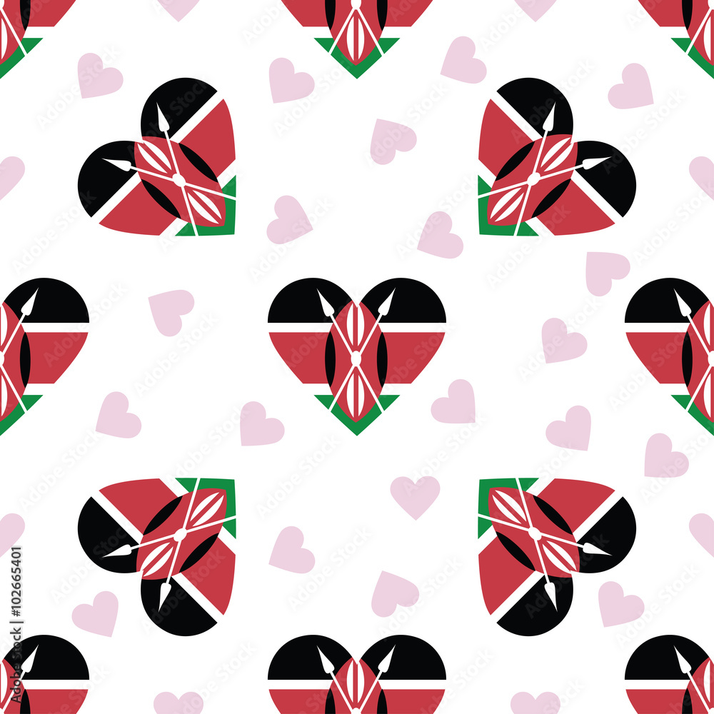 Kenya independence day seamless pattern. Patriotic country flag Kenya independence day seamless pattern. Patriotic country flag