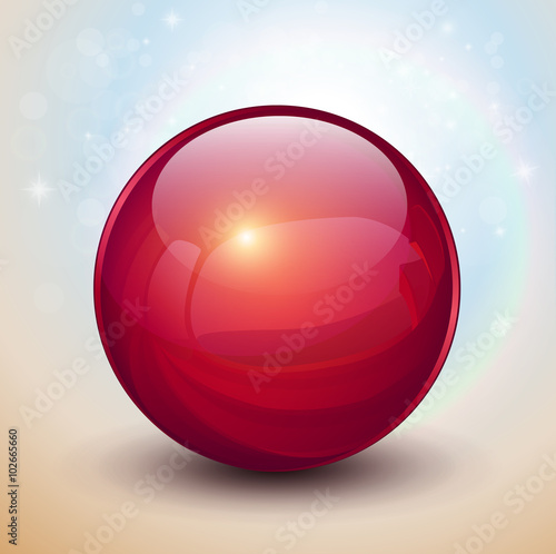 Background with red glass ball
