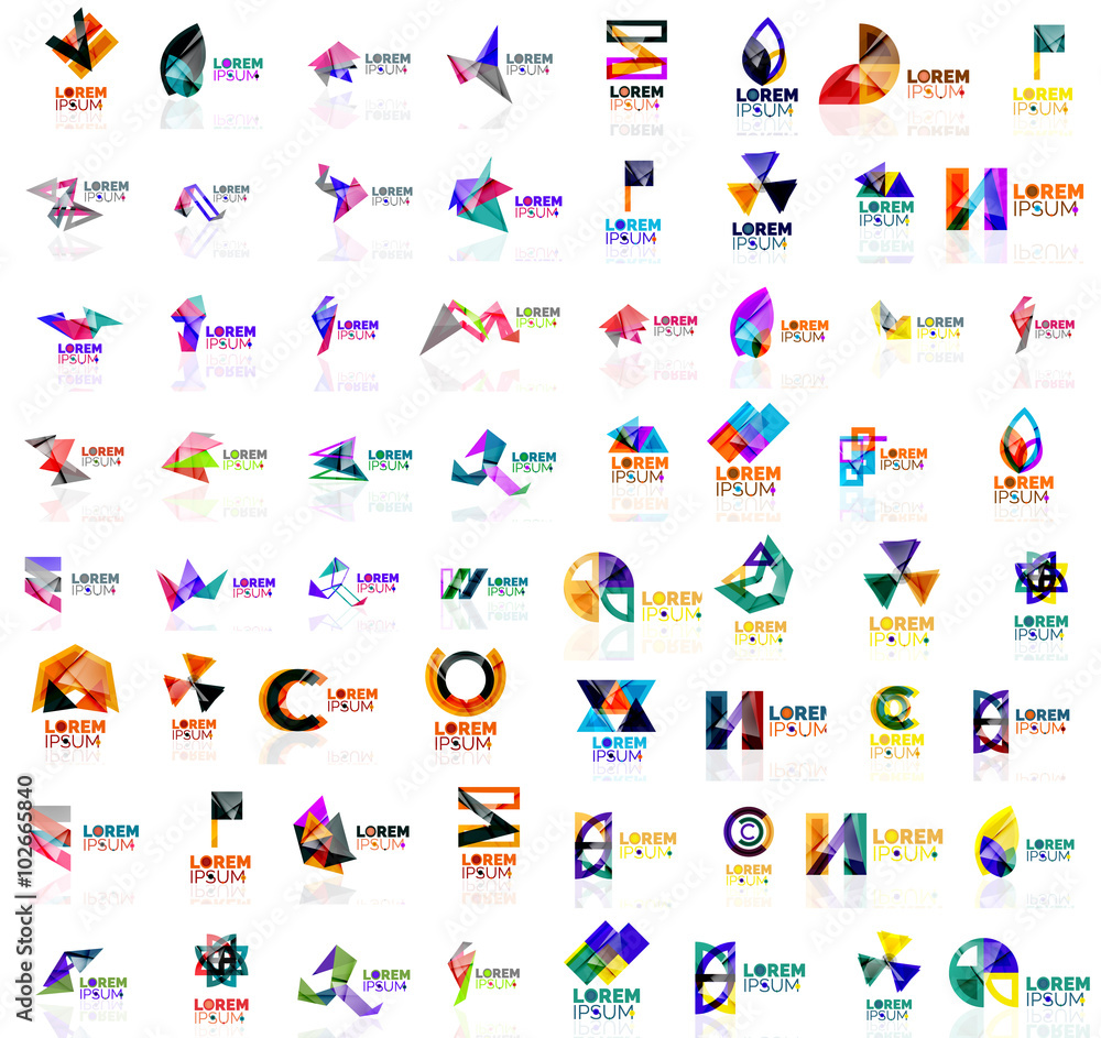 Mega set of geometrical abstract logos Mega set of geometrical abstract logos