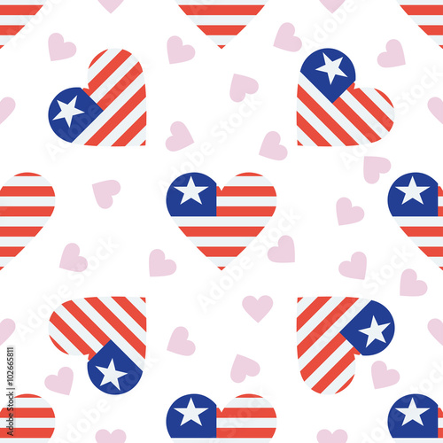 Quadro em tela Liberia independence day seamless pattern. Patriotic country fla