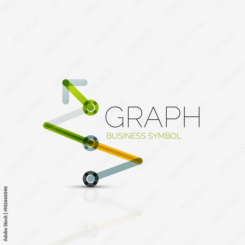 Abstract logo idea, linear chart or graph business icon. Creative vector logotype design template Abstract logo idea, linear chart or graph business icon. Creative vector logotype design template