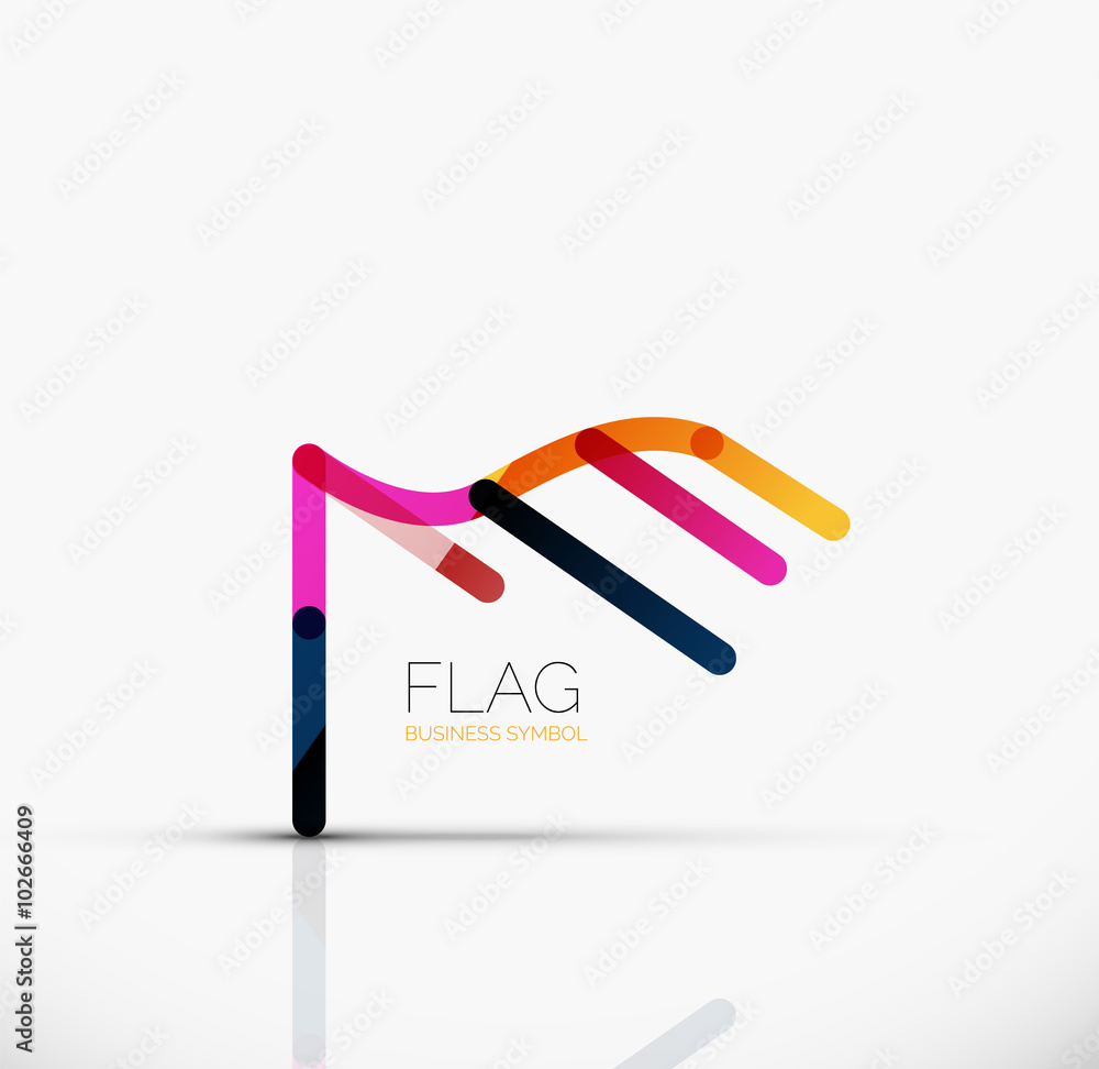 Logo flag, abstract linear geometric business icon Logo flag, abstract linear geometric business icon