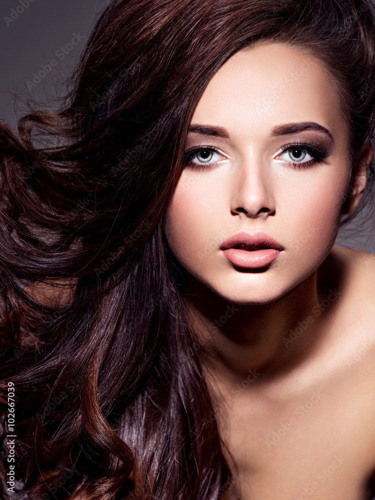 custom made wallpaper toronto digitalPortrait of the beautiful young woman with long brown hair