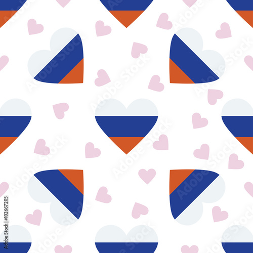 Russia independence day seamless pattern. Patriotic country flag