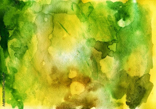 green and yellow watercolor splash background