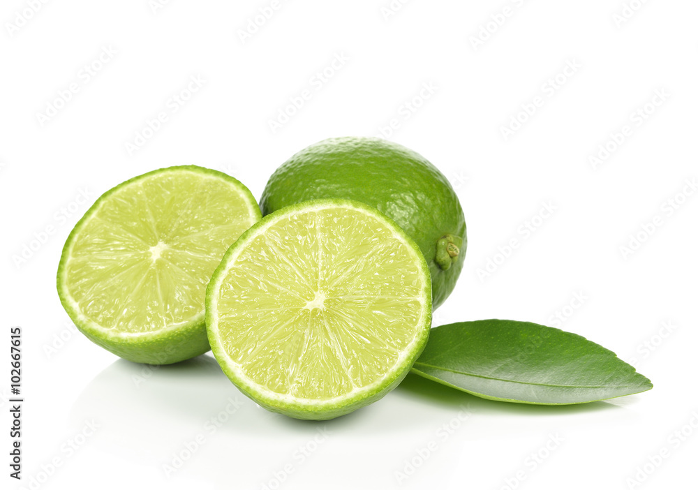 Lime slices isolated on white background Lime slices isolated on white background
