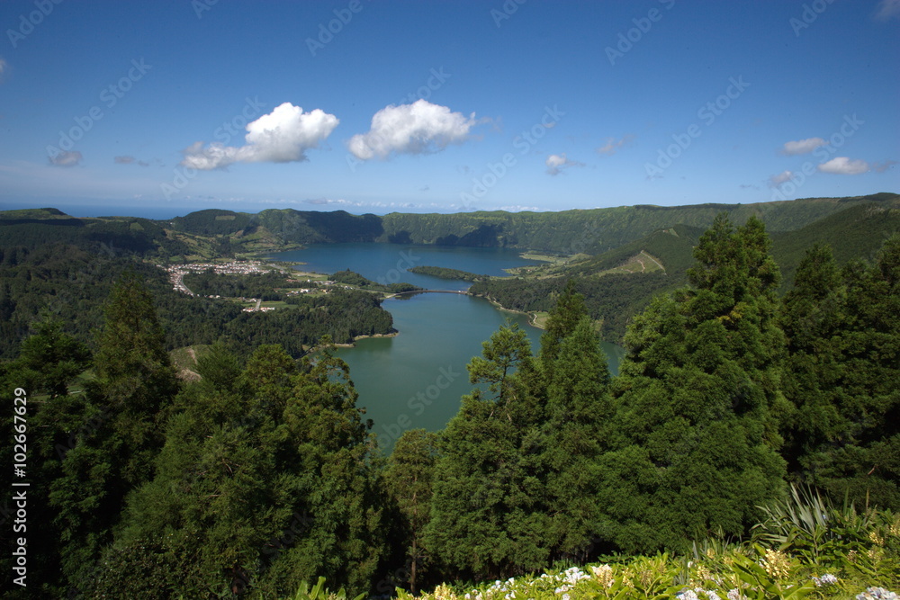 Azzorre Sao Miguel Lagoa Verde e Lagoa Azul