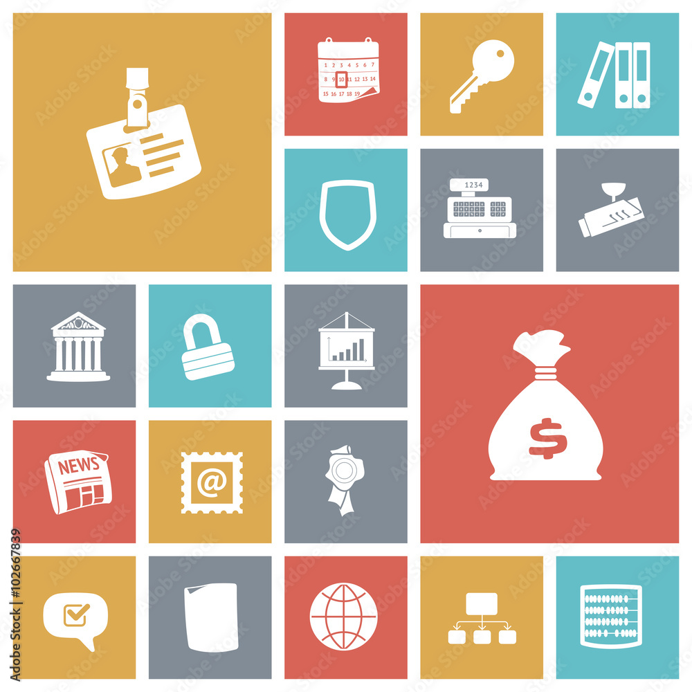 Flat design icons for business and finance. Flat design icons for business and finance.