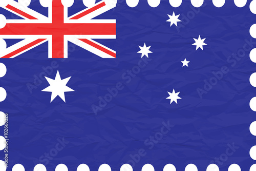 wrinkled paper australia stamp