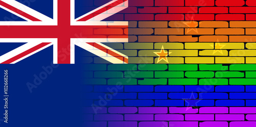 Gay Rainbow Wall New Zealand Flag