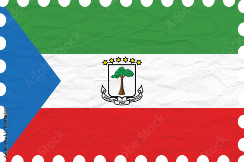 wrinkled paper equatorial guinea stamp