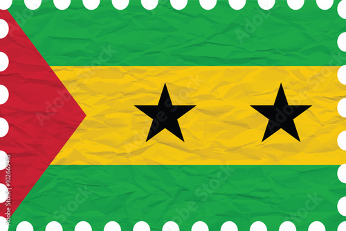 wrinkled paper sao tome and principe stamp