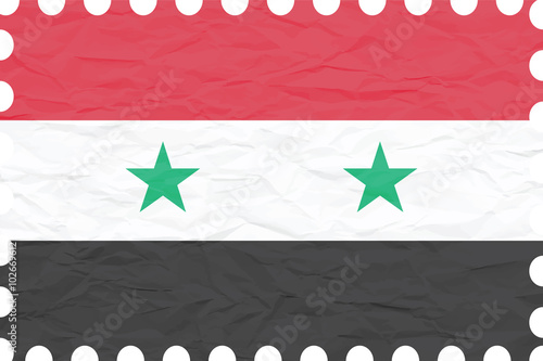 wrinkled paper syria stamp