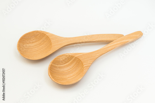 Wooden Spoon on white background