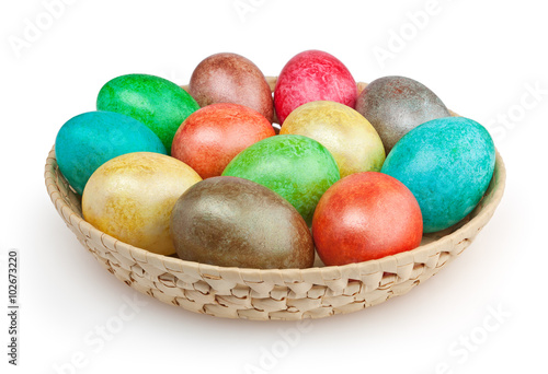 Easter eggs isolated on white background with clipping path