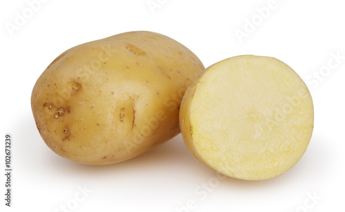 Potatoes isolated on white background with clipping path