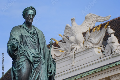 Statue of Emperor Francis II - Hofburg Palace in Vienna photo