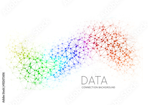 Dots with connections, triangles light background