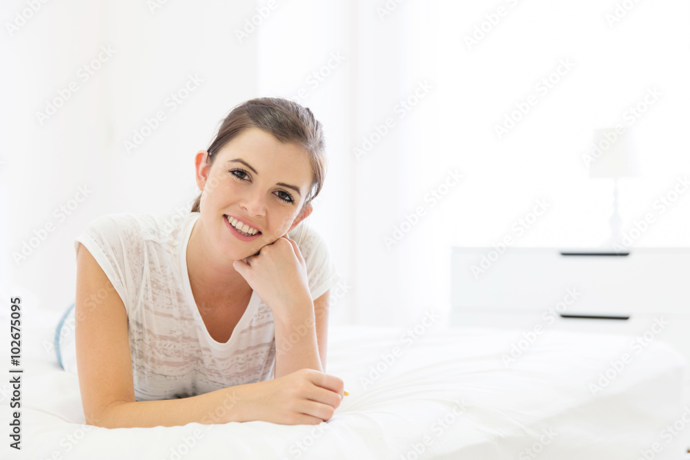 young teen girl relaxing on the bed young teen girl relaxing on the bed