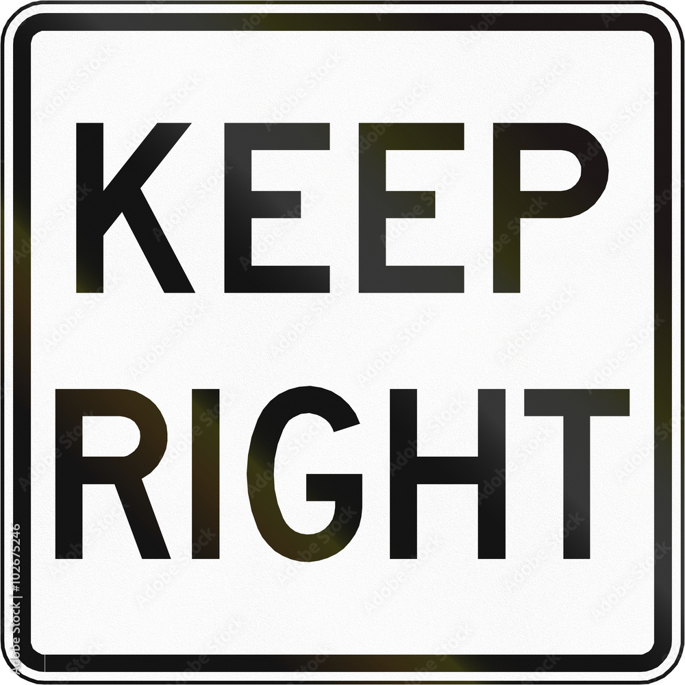 Road sign used in the US state of Virginia - Keep right Road sign used in the US state of Virginia - Keep right