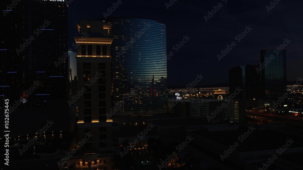 Sunset time lapse of luxury hotel The Cosmopolitan, Las Vegas, USA. The Cosmopolitan is a luxury resort located on the Las Vegas Strip with 2,995 rooms and 75,000 sq feet casino Sunset time lapse of luxury hotel The Cosmopolitan, Las Vegas, USA. The Cosmopolitan is a luxury resort located on the Las Vegas Strip with 2,995 rooms and 75,000 sq feet casino