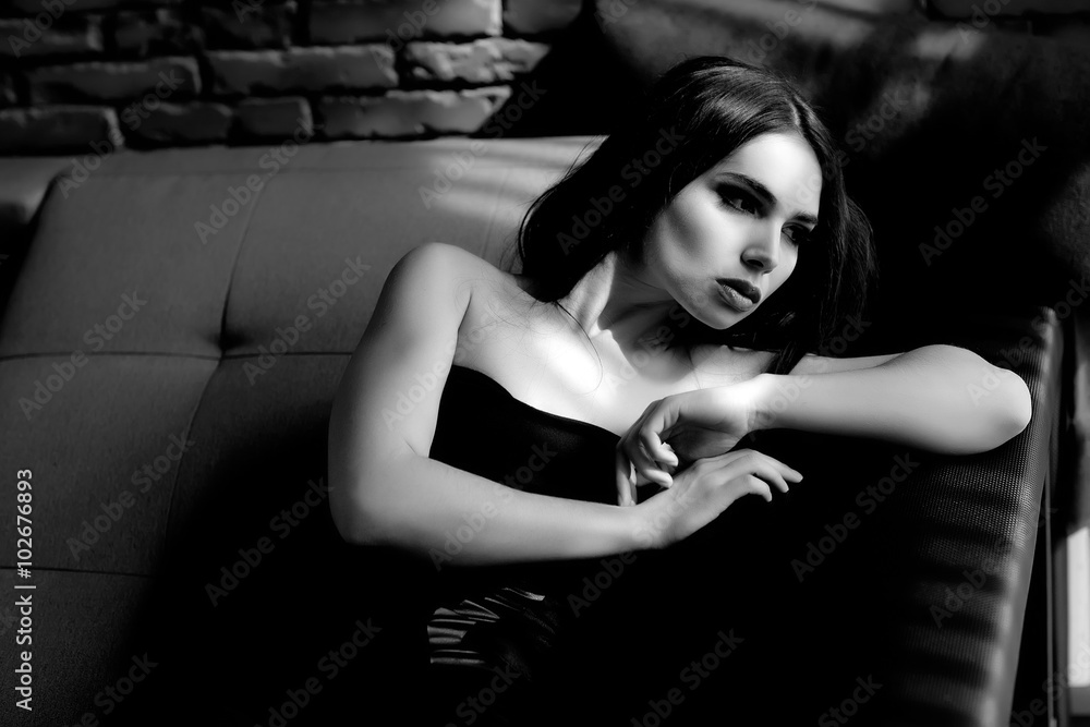 Naklejka premium Sexy woman, bw