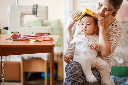 Foto Raising children, child care, baby sitter