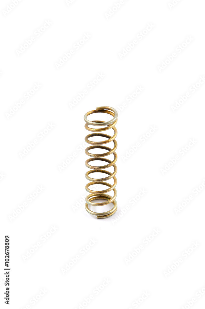 Old metal spring isolated on white background Old metal spring isolated on white background