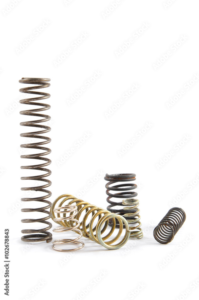 Old metal springs isolated on white background Old metal springs isolated on white background