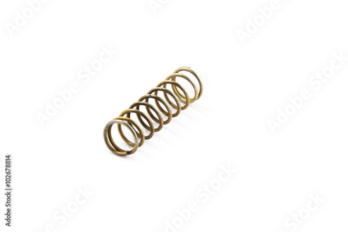 Old metal spring isolated on white background