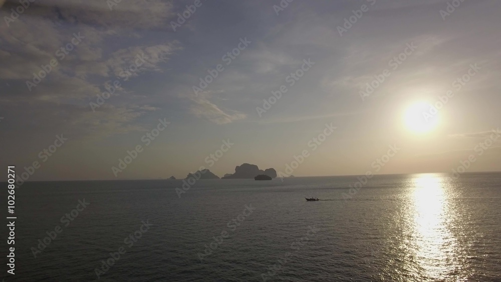 Flying over the sea at sunset, Railay Beach
Flying over the sea at sunset, Railay Beach