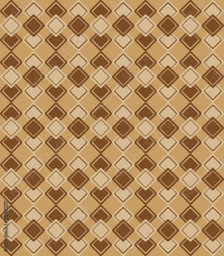 Geometric pattern with brown rhombus on beige background