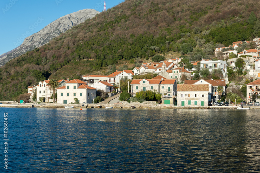 Houses on the adriatic sea beach