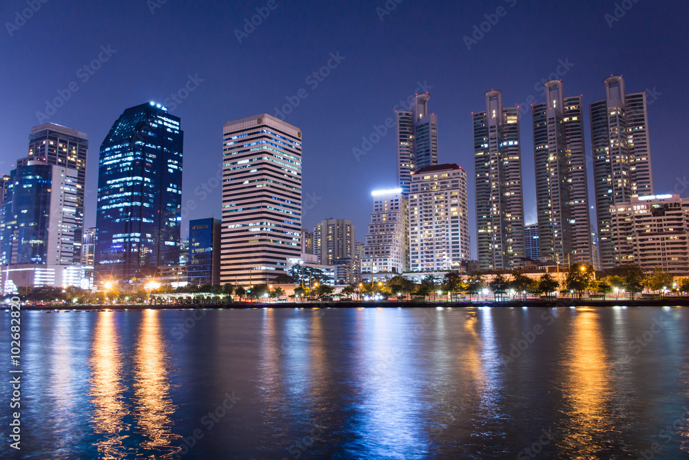 Bangkok, Thailand - February 12, 2016 : Bangkok city night view