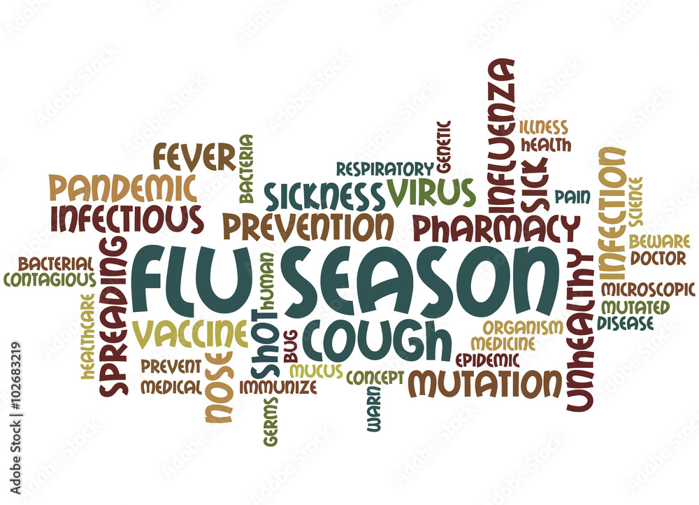 Flu season, word cloud concept 7 Flu season, word cloud concept 7