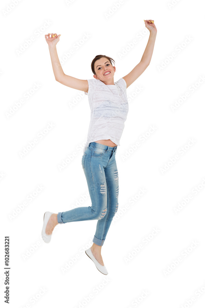 teen girl jumping