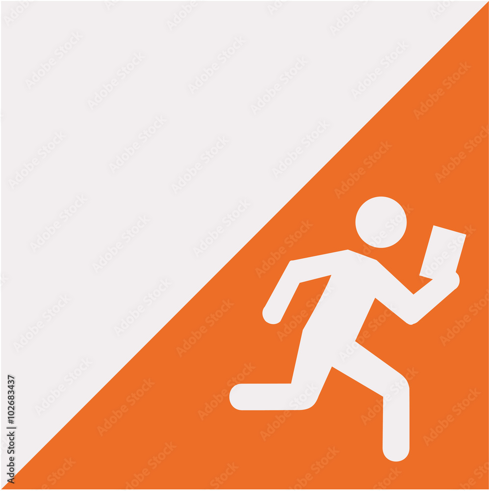 Orienteering flag with pictogram Orienteering flag with pictogram