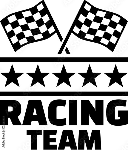 Racing Team with goal flags