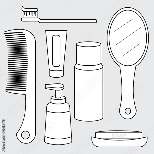 vector of toiletry set, personal care product