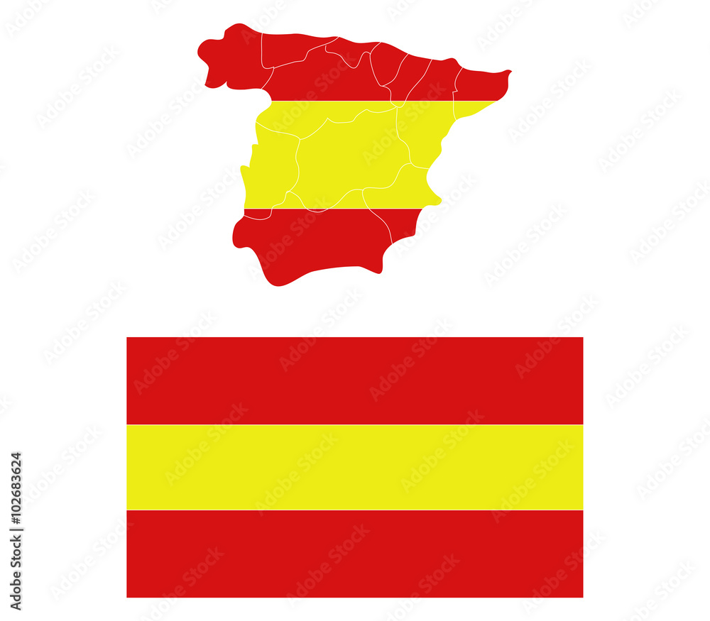 Spain map with regions - obrazy, fototapety, plakaty 