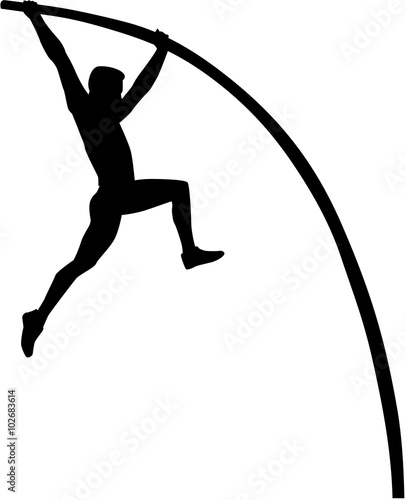 Pole vault silhouette