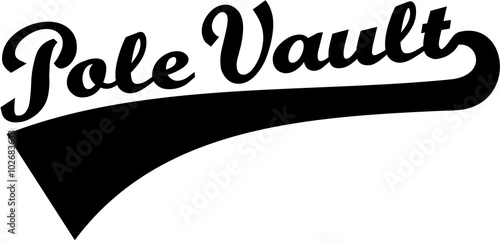 Pole vault word retro