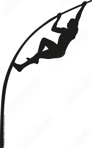 Pole vault silhouette
