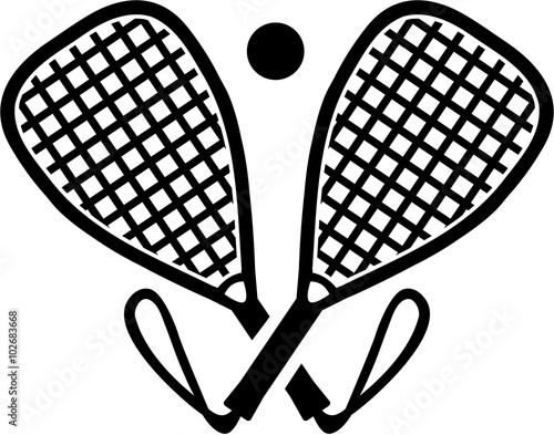 Racquetball bats crossed