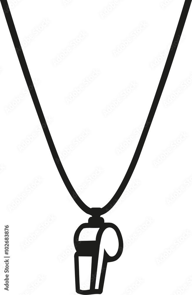 Fototapeta premium Referee whistle necklace