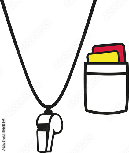 Referee Shirt with whistle and red and yellow cards