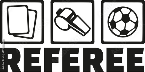 Referee icons with word